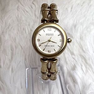 VINTAGE Ecclissi Womens 925 Sterling Silver Bamboo Link Wrist Watch Japan Quartz